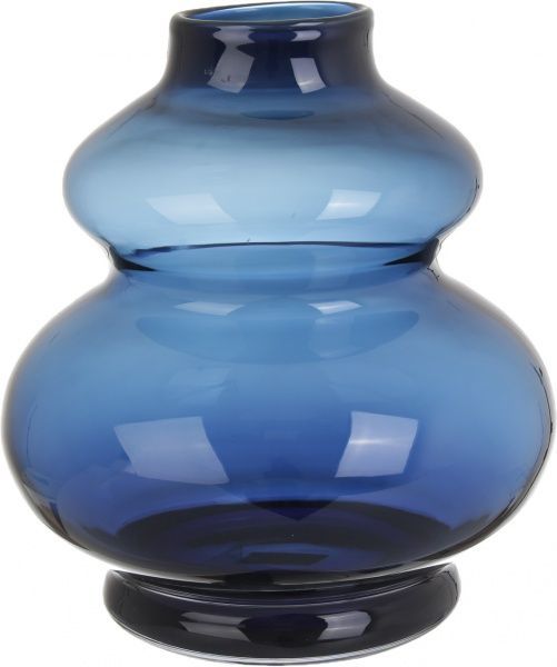 Ваза стеклянная синяя 35х32 см Wrzesniak Glassworks