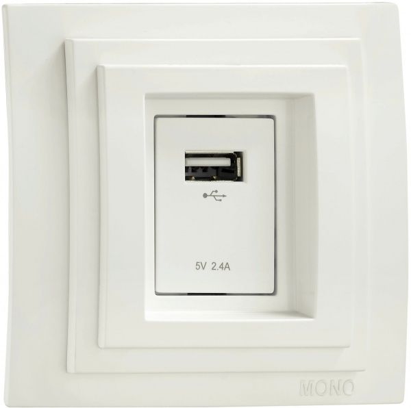 Розетка USB Mono Larissa білий 103-191905-177