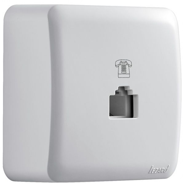 Розетка телефонная Lezard Viola белый 751-0200-137