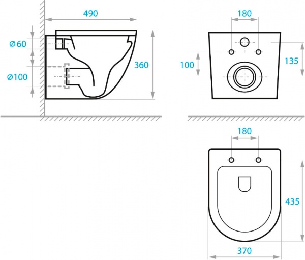 Унітаз підвісний Koller Pool Round Rimless RN-0490-RW із сидінням Soft Close