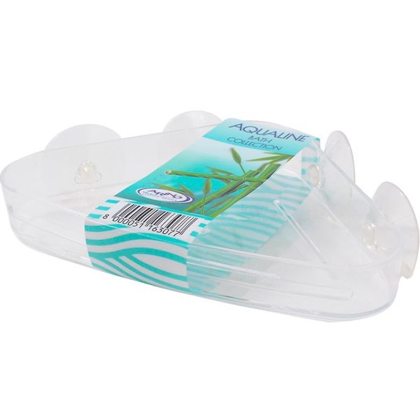 Полиця Arino Aqualine кутова 23х15х3,2 см бiла 