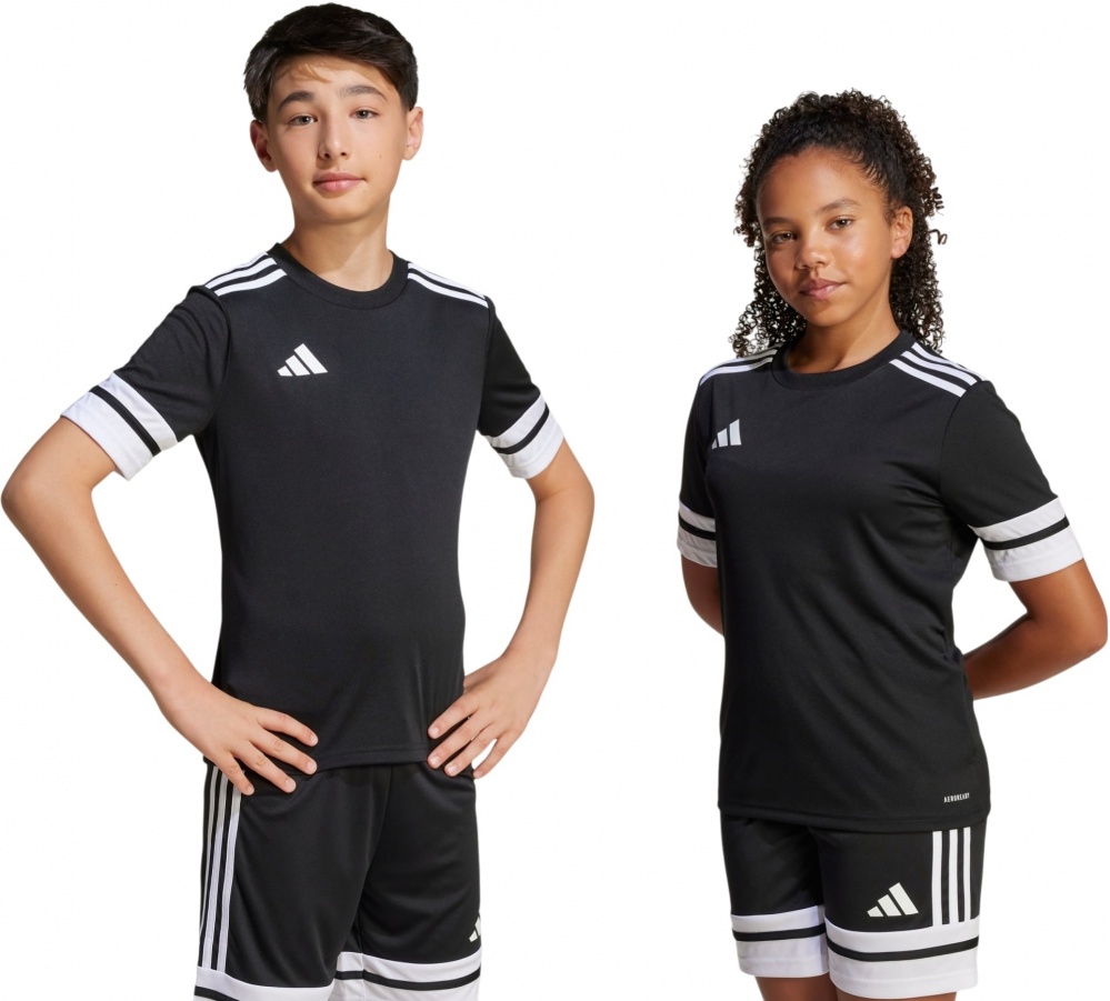 Футболка Adidas SQUA25 JSY Y BLACK/WHITE JJ0052 р.9-10YRS чорний