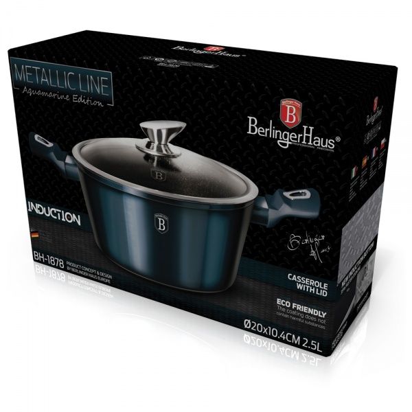 Кастрюля с крышкой Metallic Line AQUAMARINE Edition 2,2 л BH 1878 Berlinger