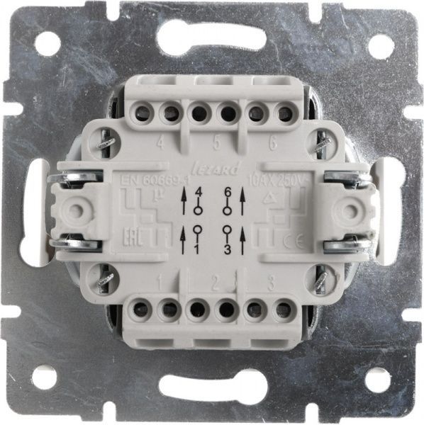 Вимикач одноклавішний Lezard Rain без підсвітки 10 А 220В білий 703-0288-107