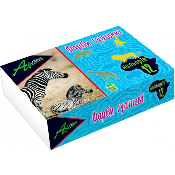 Краски гуашевые Africa 12 кольорів 10 мл E60119 Economix