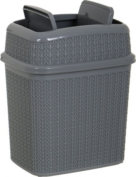 Контейнер для мусора с крышкой Ucsan Plastik темно-серый 10 л