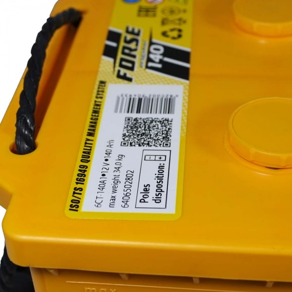 Аккумулятор автомобильный Forse 140Ah 850A 12V «+» слева (D4)