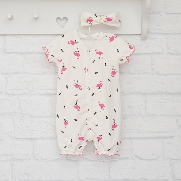 Песочник для девочки Blanka Фламинго р.86 белый 12991 