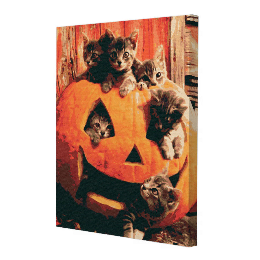 Картина по номерам Riviera Blanca Котята в тыкве 40x50 см RB-0182