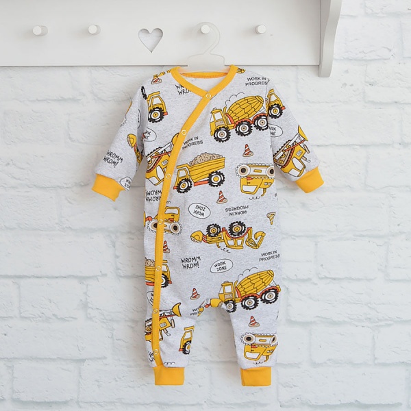 Ромпер-реглан для мальчика Blanka Трактор р.86 серый 110171 