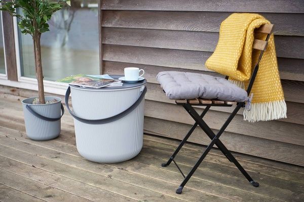 Відро зі знімною кришкою TEA для зберігання Akita 10 л сірий 