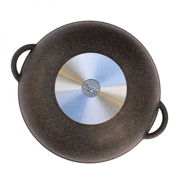 Сковорода WOK с крышкой с антипригарным покрытием 30 см Гранит Браун 30033РС Biol