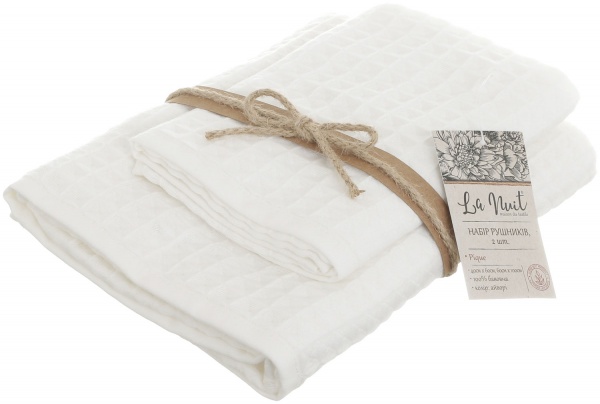 Набір рушників Pique 2 шт білий La Nuit 