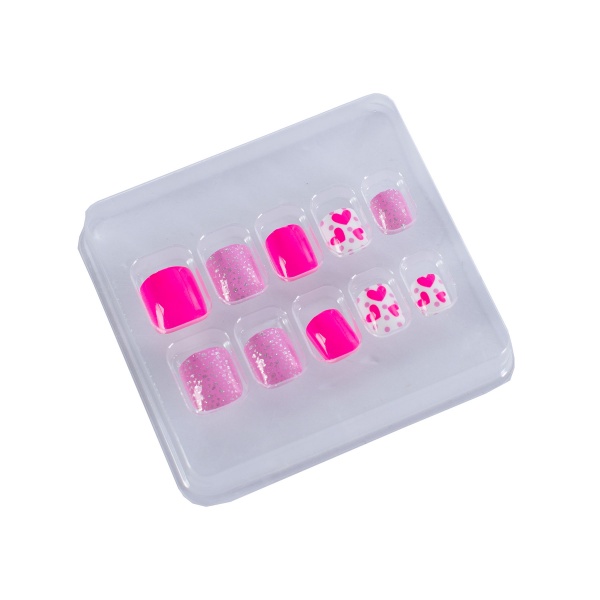 Детский набор Lukky накладные ногти на липкой основе многоразового использования Pinky 10 шт.