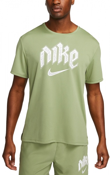 Футболка Nike DF RUN DVN MILER SS DX0839-386 р.2XL зелений