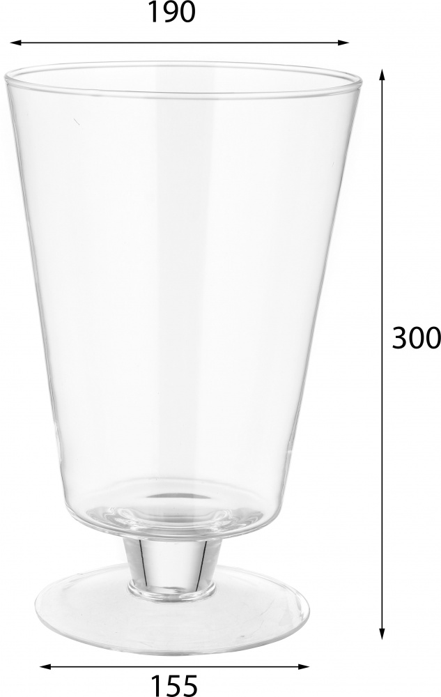 Ваза стеклянная Wrzesniak Glassworks 15-463 на ножке 30 см прозрачный 15-463