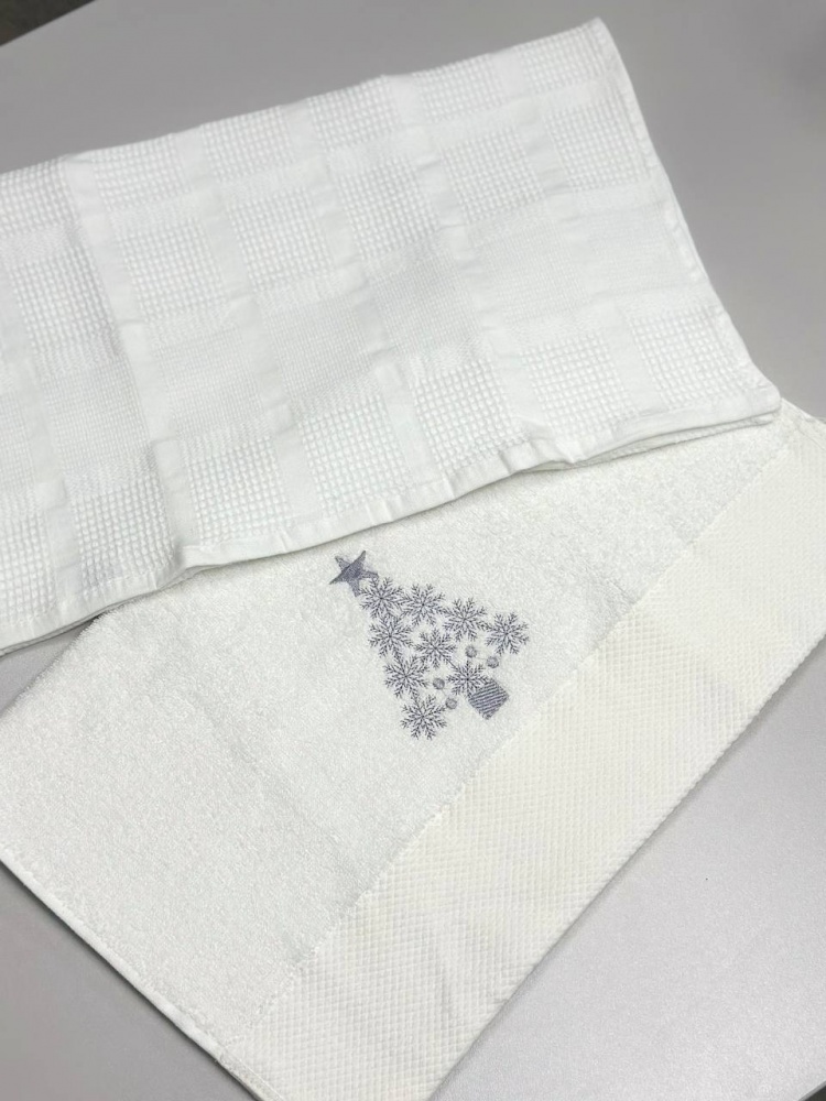 Набір рушників Ялинка 50x90 см білий преміум IDEAL TEXTILE