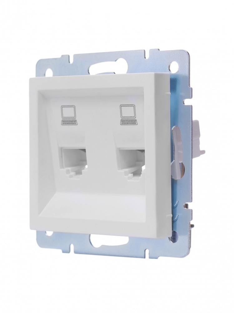 Розетка комп’ютерна подвійна 2 Lezard Vesna IP20 білий 742-0288-141