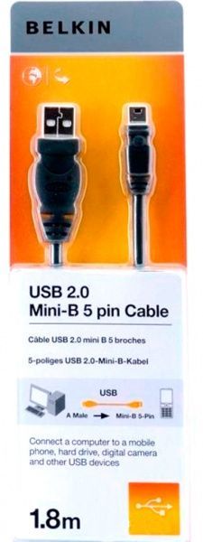 Кабель Belkin USB Am – USB Bm 1,8 м чорний (F3U155bt1.8M) POWER/DATA,PRO 