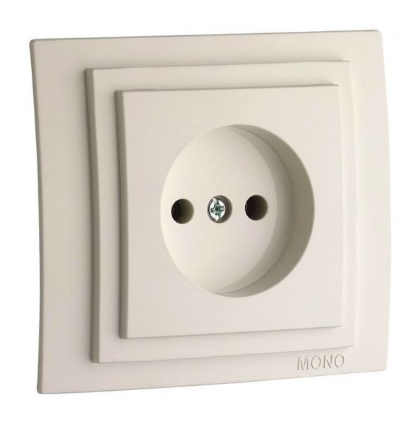 Розетка без заземлення Mono Larissa без кришки крем 103-171722-116