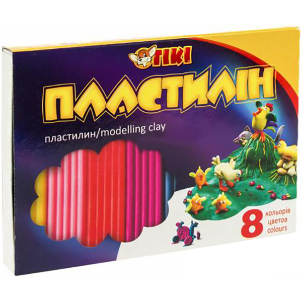 Пластилин 52113-ТК 8 цветов Тікі