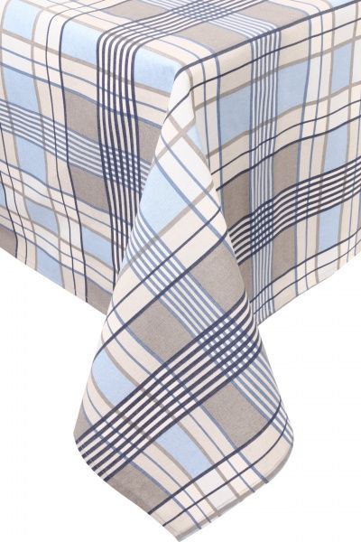 Скатерть Шато клеточка 140x220 см синий La Nuit 