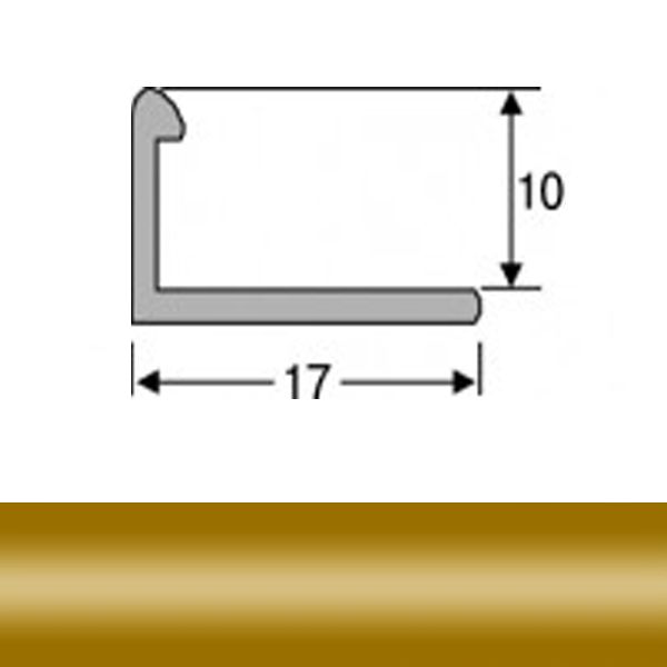 Кутник для плитки TIS алюміній 10 мм 2,7м золото