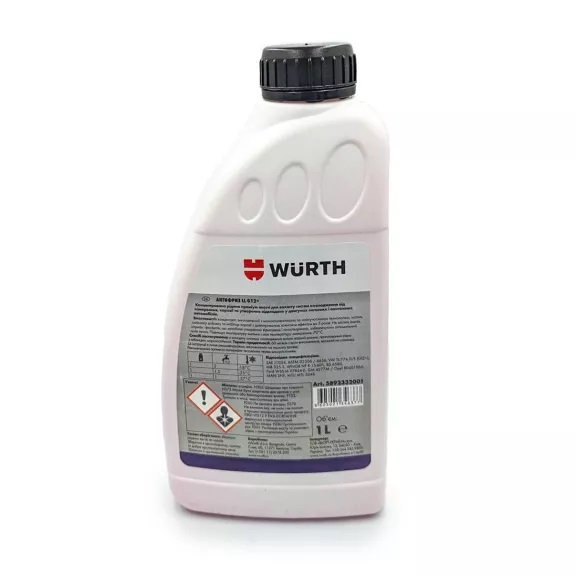 Антифриз WURTH 5892332001 LL G12+ концентрат G12+ концентрат 1л рожевий (5892332001)