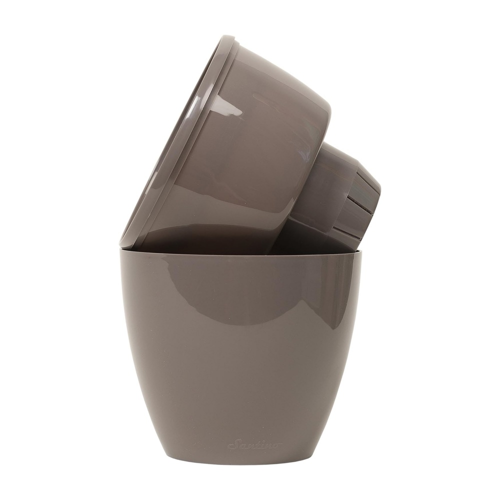 Вазон пластик Deco Twin круглий прозорий 4 л Santino (2009067)