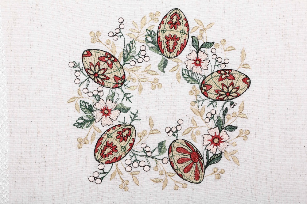 Рушник великодній 761-25/00 32x72 см Едельвіка бежевий