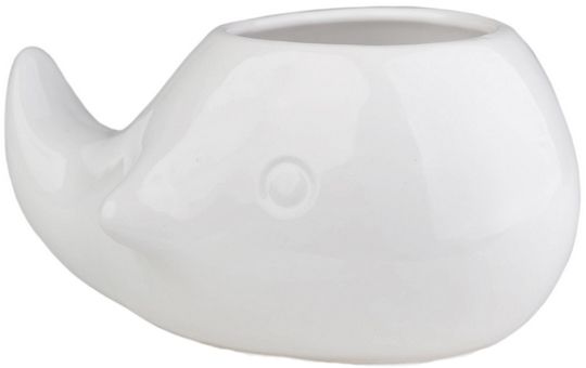 Кашпо керамічне Eterna 3102-8 кит фігурний білий 