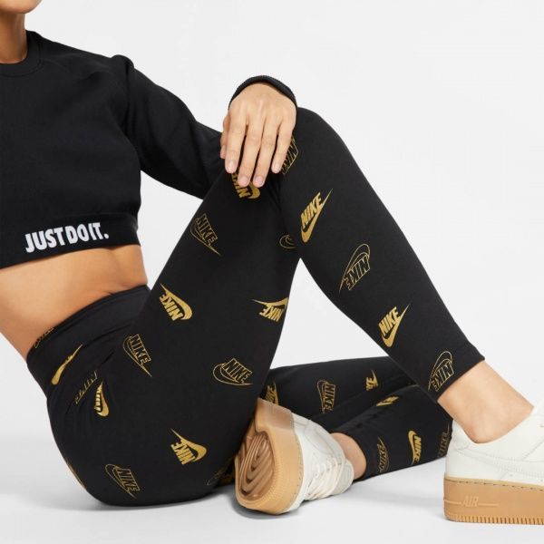 Лосини Nike W NSW LGGNG AOP SHINE BFF CJ4061-010 S чорний