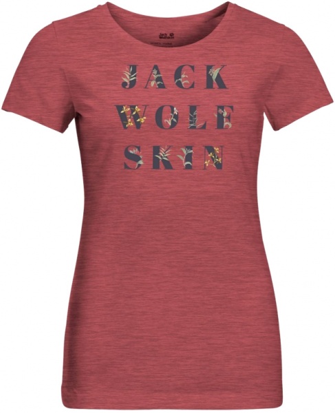 Футболка Jack Wolfskin FLOWER LETTER T W 1806921-3038 р.S бордовий