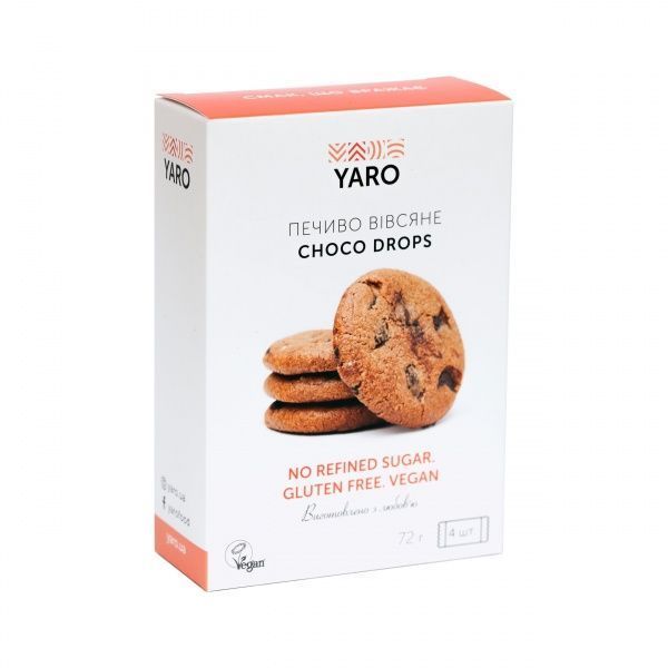 Печенье овсяное YARO Choco Drops 4 шт. 72 г 