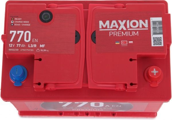 Аккумулятор автомобильный MAXION Premium 6СТ - 77 А2E 770 R 77А 12 B «+» справа