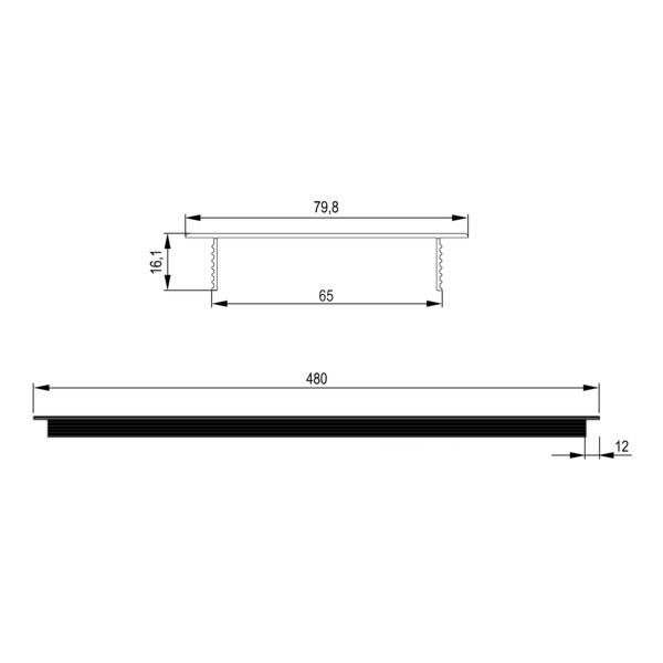 Гратка для вентиляції Rejs 80х480 мм метал алюміній 