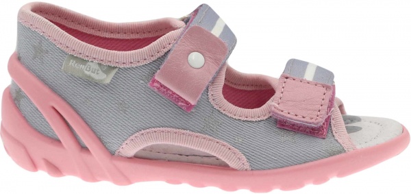 Сандалии для девочек RenBut текстильные с профилированной стелькой Звезда р.22 серый 13-112NP-0616-22 