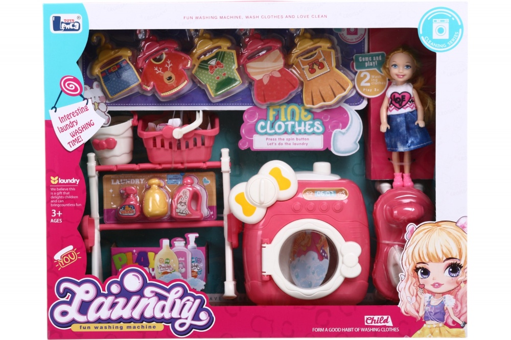 Ігровий набір Lenca Toys день прання з лялькою та аксесуарами HSP1293278