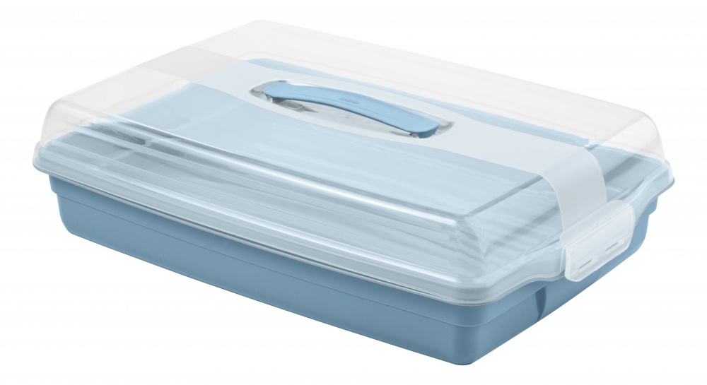 Тортовница Curver 29,5х45х11,1 см прозрачная/голубая 758313