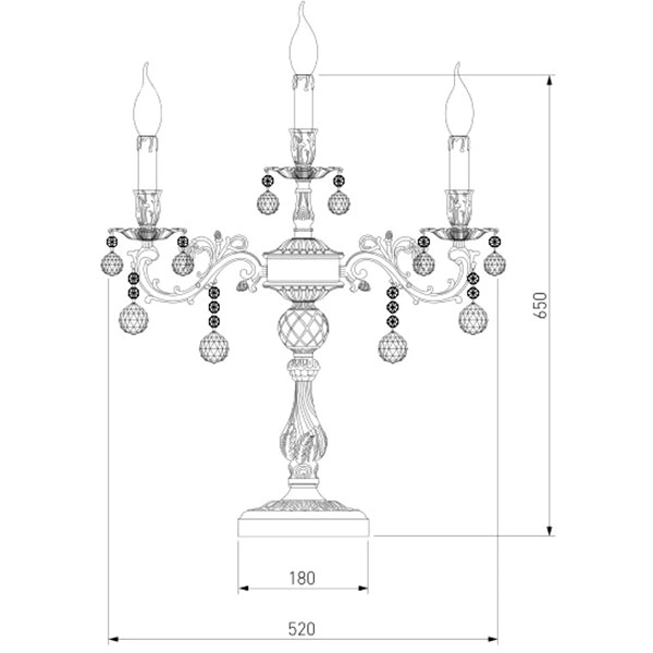 Настольная лампа декоративная Strotskis Premiera 4x60 Вт E14 серебристый 231/4 