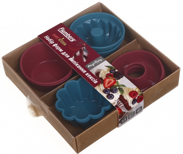 Набор форм для выпекания кексов на 8 шт. 7.6х7.6 в подарочной упаковке Flamberg Smart Kitchen