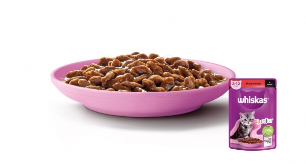 Корм Whiskas в соусе с говядиной 85 г