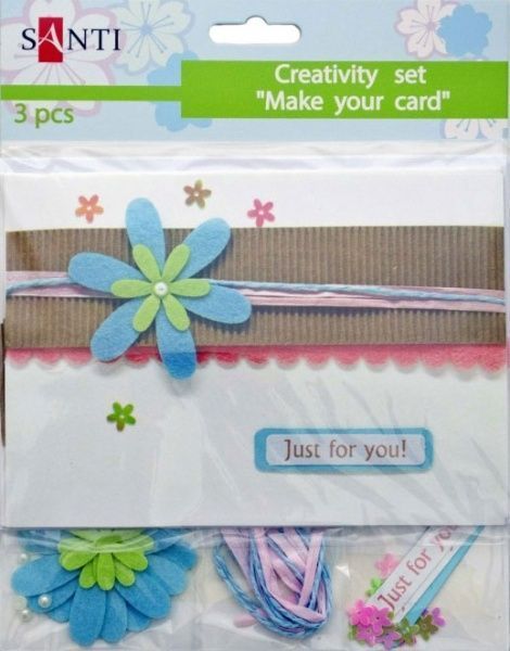 Набор для творчества Сделай открытку цветочек голубой 