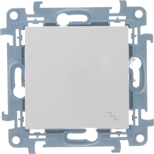 Вимикач прохідний одноклавішний Simon 10 без підсвітки 10 А 250В білий CW6.01/11