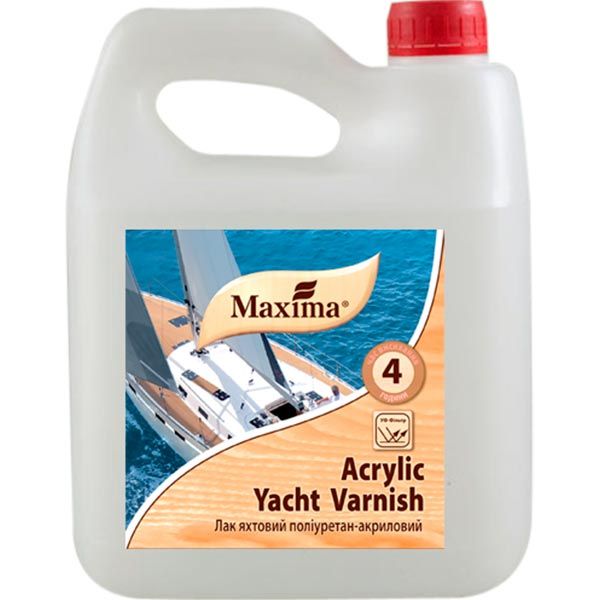 Лак яхтовий поліуретан-акриловий Acrylic yacht varnish Maxima глянець 2.5 л прозорий