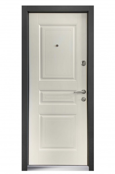 Двері вхідні Міністерство дверей Оптима 257 антрацит / біла текстура 2050x960 мм праві