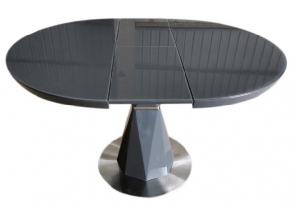 Стол обеденный Раунд Т7067 1000/1300х1000х760 мм темно-серый глянец 