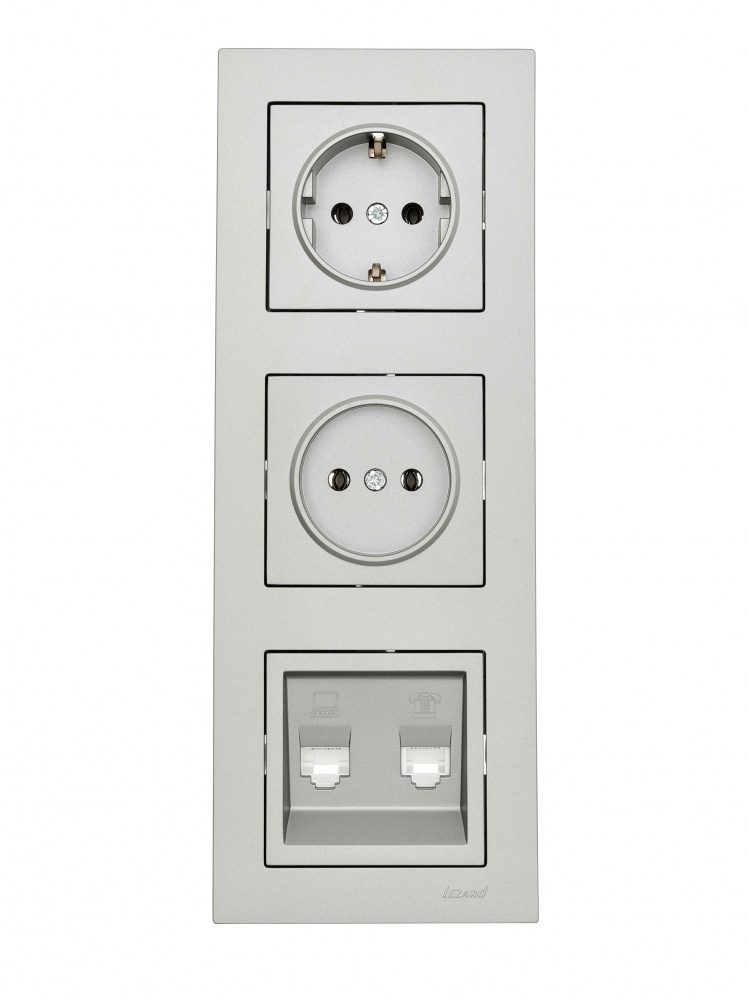 Рамка тримісна Lezard Vesna вертикальна сірий 742-3500-153