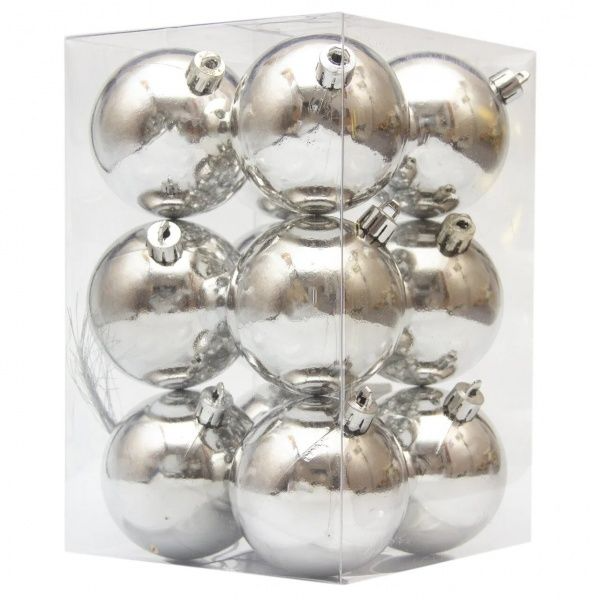 Набір куль 12 шт., 12х12х18см, 250256 срібний