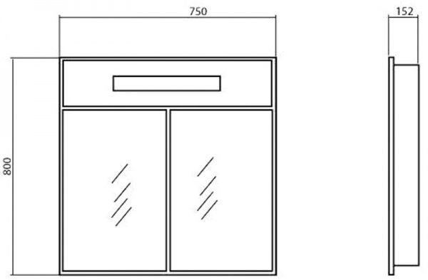 Дзеркальна шафа Aqua Rodos Ніка 75 з підсвічуванням біле АР000001134